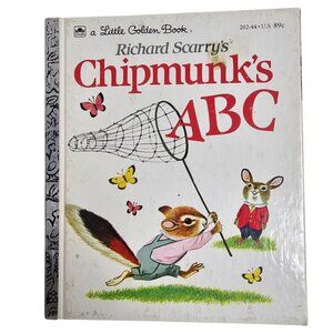 60s A Little Golden Book . Richard Scarry's Chipmunk's ABC hardcover book